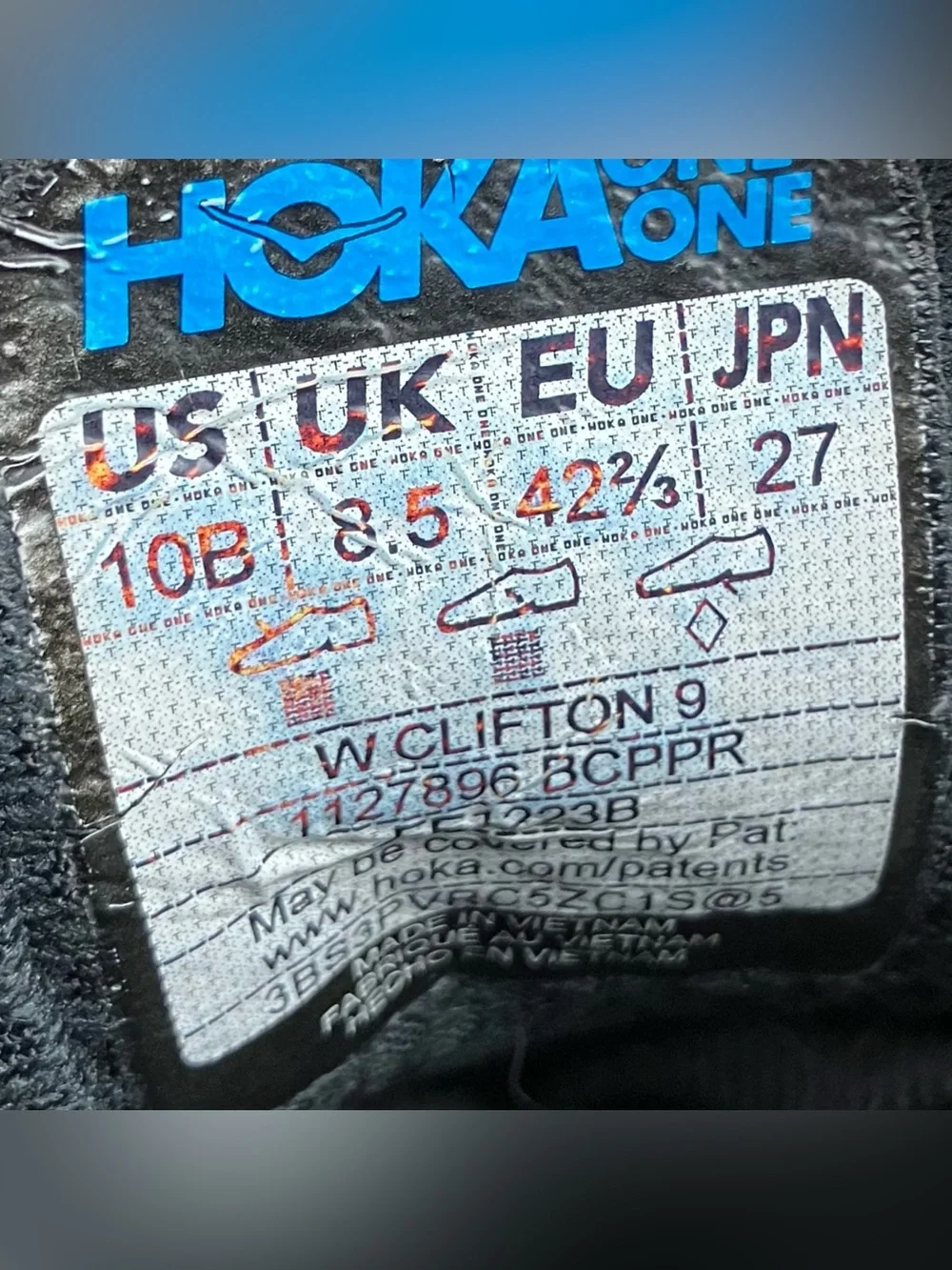 Hoka One One Women’s Size 10.0 B Clifton 9 Black Rose Gold Athletic Running Shoe